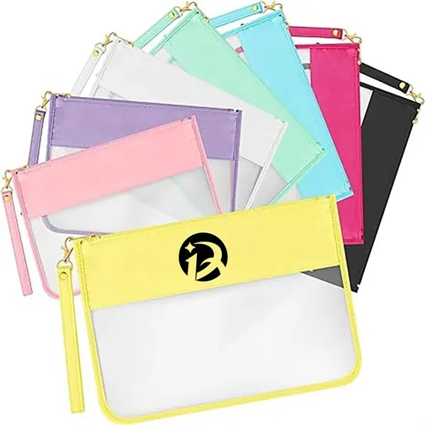 Clear PVC Zipper Pouch Nylon Makeup Bags
