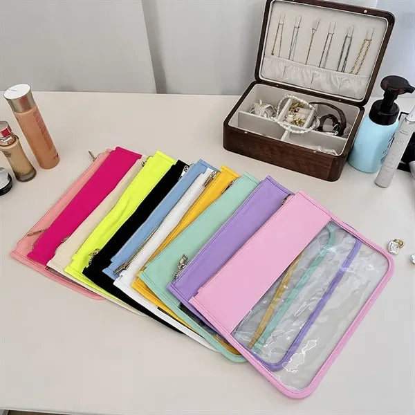 Clear PVC Zipper Pouch Nylon Makeup Bags