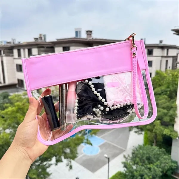 Clear PVC Zipper Pouch Nylon Makeup Bags