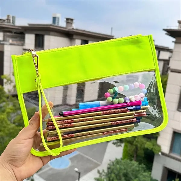 Clear PVC Zipper Pouch Nylon Makeup Bags