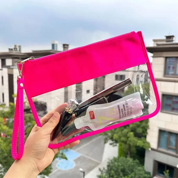 Clear PVC Zipper Pouch Nylon Makeup Bags