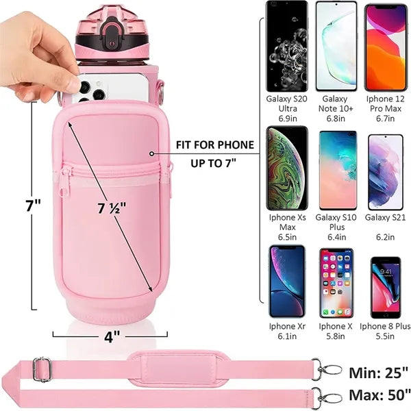 Insulated Neoprene 32 OZ Water Bottle Holder Carrier Bag