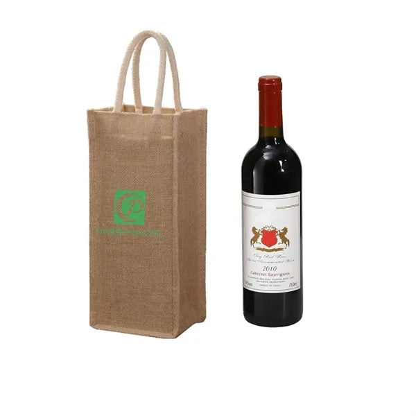 Single Burlap Jute Wine Bottle Bag