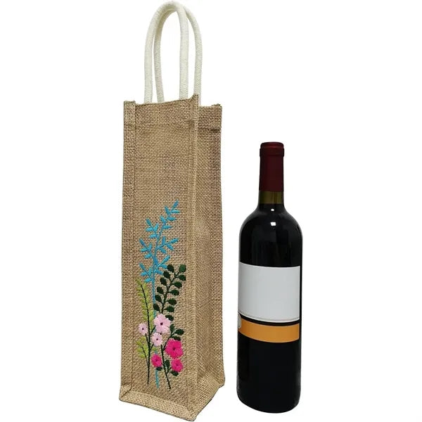 Single Burlap Jute Wine Bottle Bag