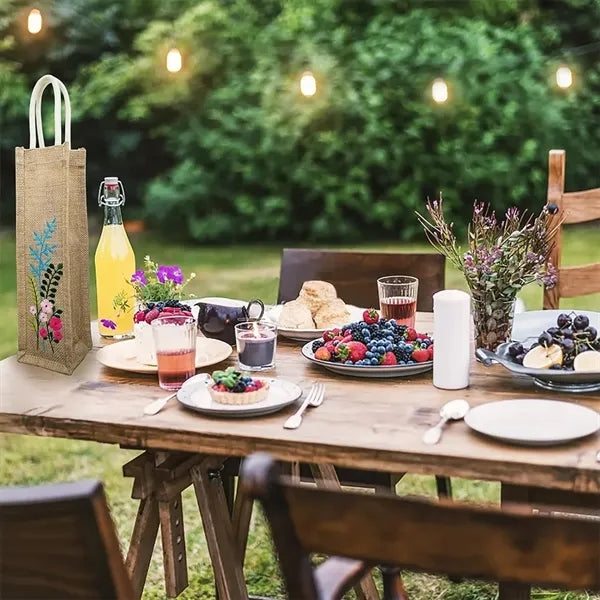 Single Burlap Jute Wine Bottle Bag