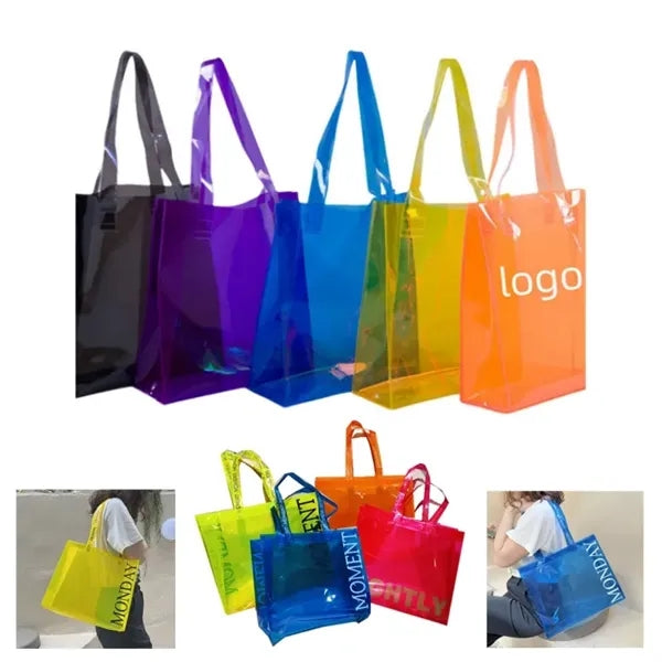 Jelly Transparent PVC Tote Bag with Zipper