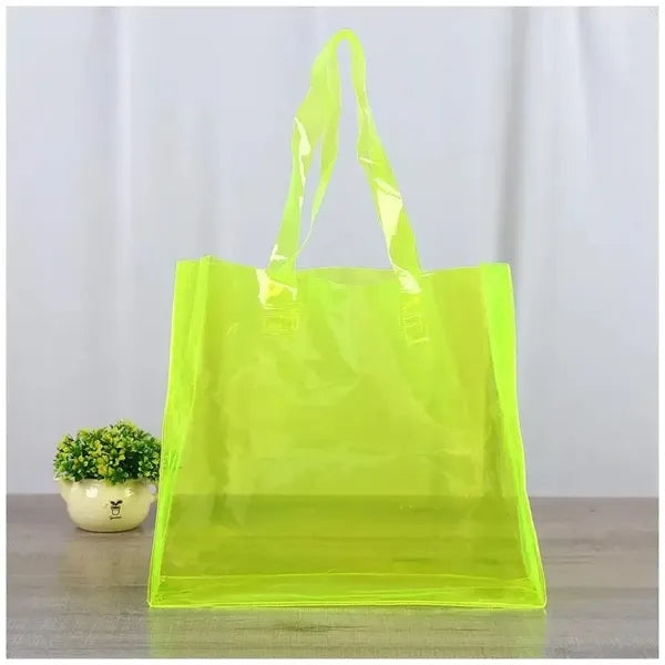 Jelly Transparent PVC Tote Bag with Zipper