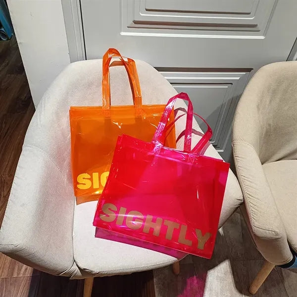 Jelly Transparent PVC Tote Bag with Zipper