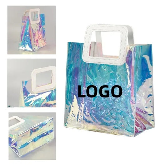 Clear lridescent Tote Bags