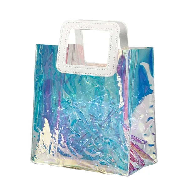 Clear lridescent Tote Bags