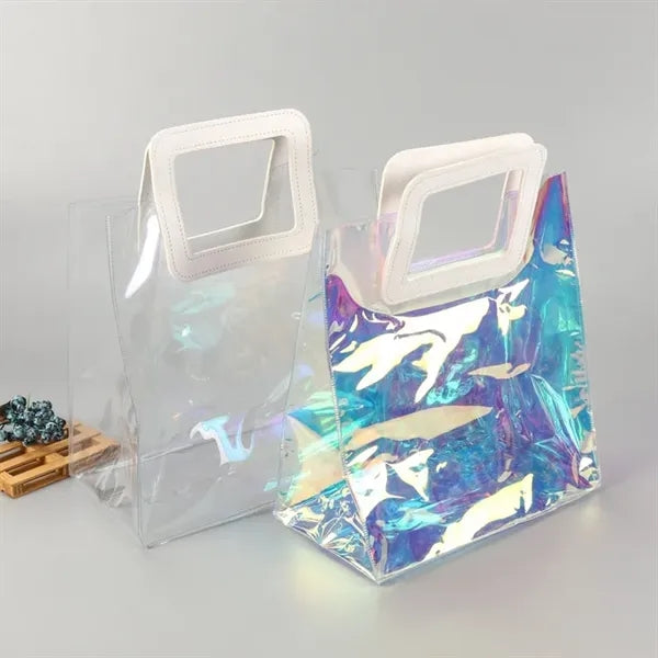 Clear lridescent Tote Bags