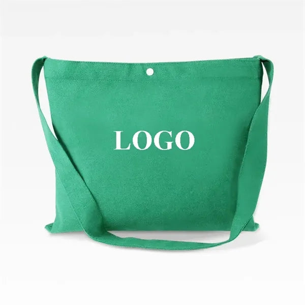 Crossbody Canvas Tote Bag 11 3/4 x 13 3/4"