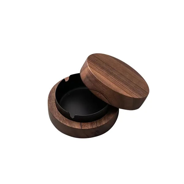 Wooden Lid With A Stainless Steel Liner Windproof AshTray