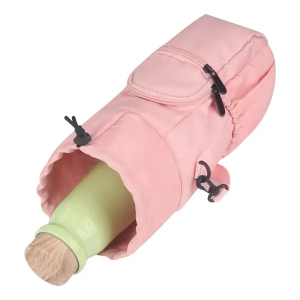 Insulated Water Bottle Carrier Sling Bag With Phone Pocket