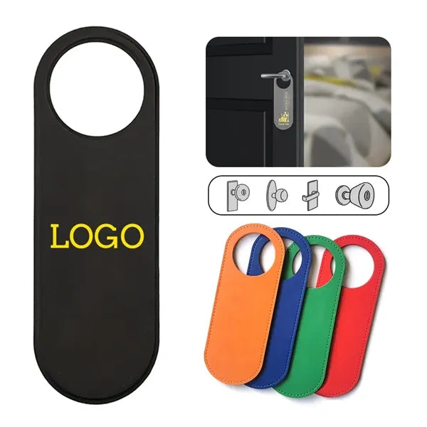 PU Leather Hanging Placard Hotel Door Knob Hanger Sign