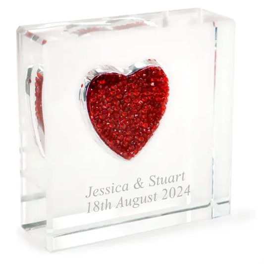 Red Crystal Heart Glass Keepsake