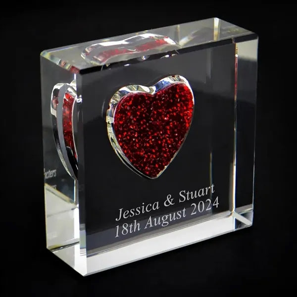 Red Crystal Heart Glass Keepsake