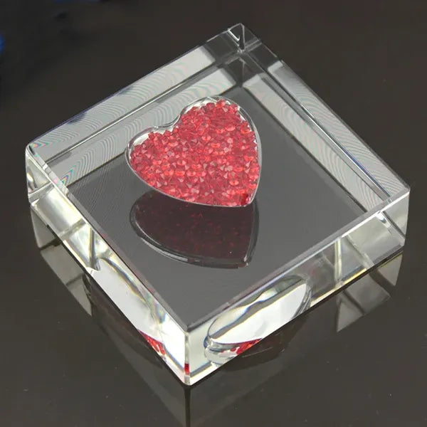 Red Crystal Heart Glass Keepsake
