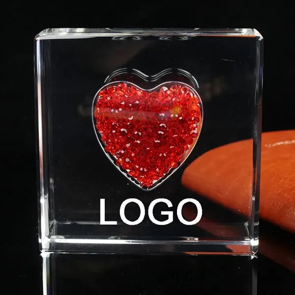 Red Crystal Heart Glass Keepsake