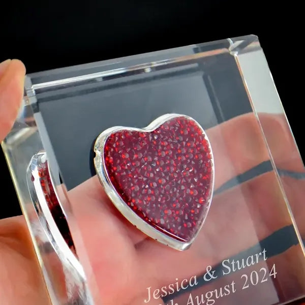 Red Crystal Heart Glass Keepsake