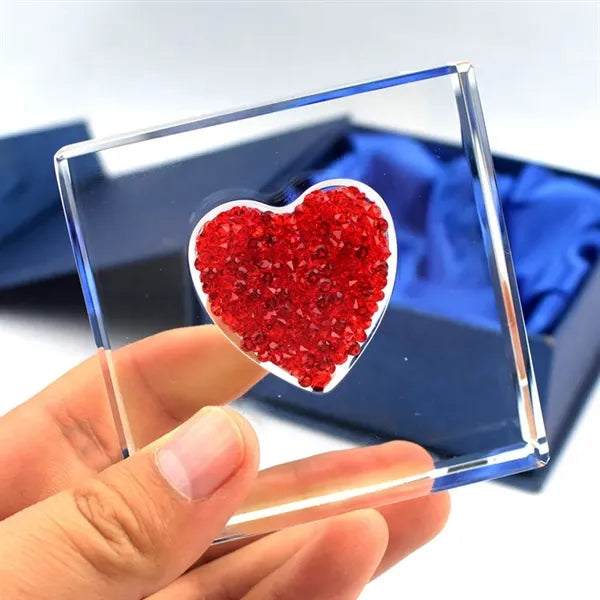 Red Crystal Heart Glass Keepsake