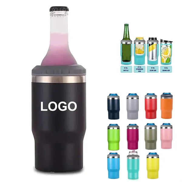 3 In 1 14oz Travel Cooler Insulated Tumbler W/Opener