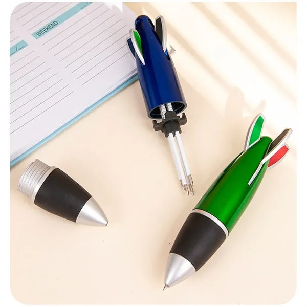 4 in 1 Mini Rocket Shape Pens Ballpoint For School Office