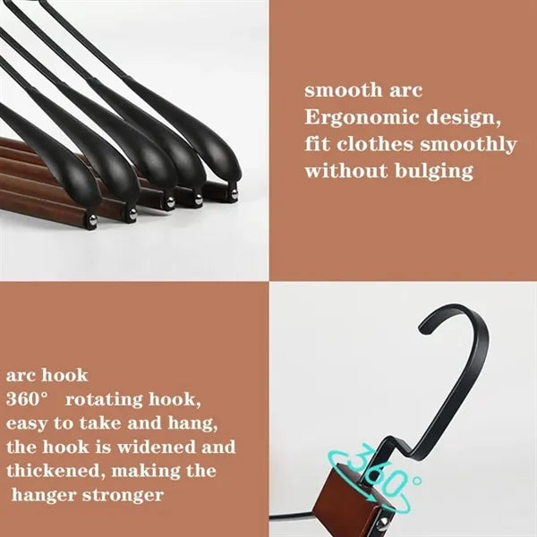 Wooden Hanger Clothes Stand With Metal Rotatable Hook