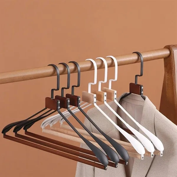 Wooden Hanger Clothes Stand With Metal Rotatable Hook