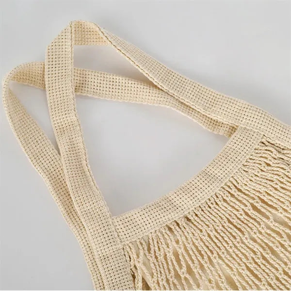 Cotton Mesh Grocery Bags With Side Pocket