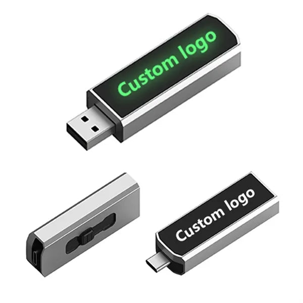 Light Up Dual USB Flash Drive with OTG USB-C