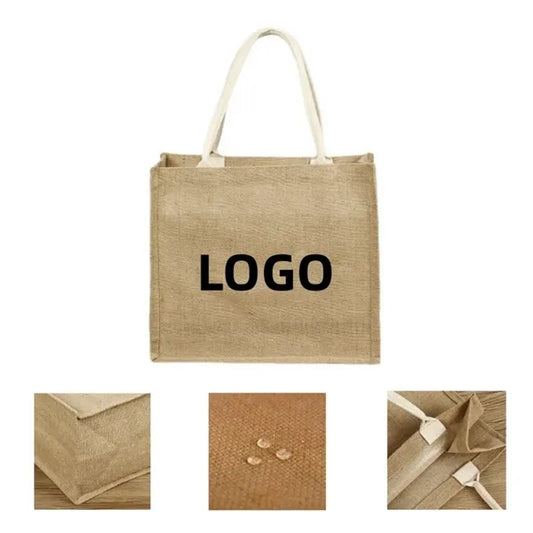 Natural Closure Jute Tote Bag