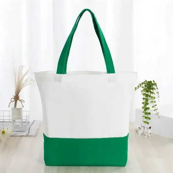 Two-Tone Canvas Tote Bag