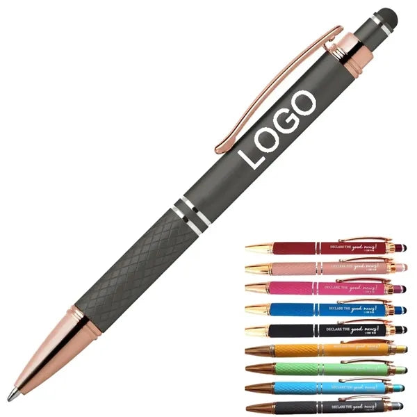 Quilted Grip Softy Metallic Stylus Rose Gold Pen