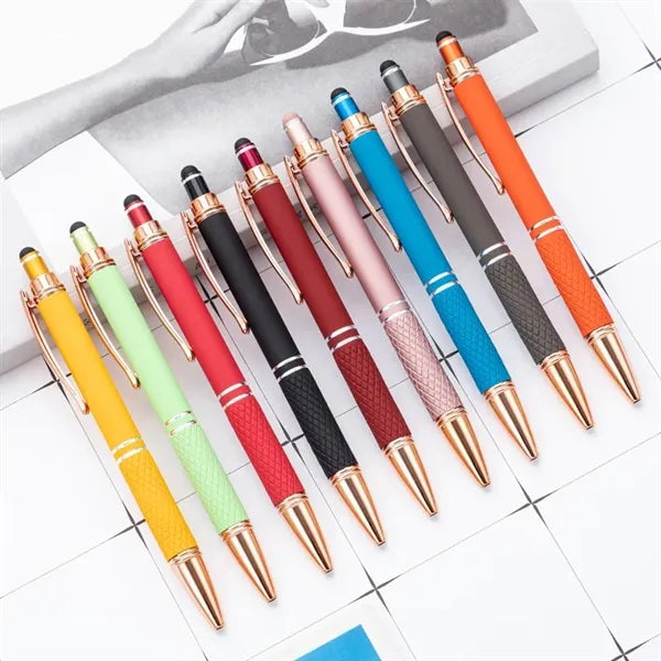 Quilted Grip Softy Metallic Stylus Rose Gold Pen