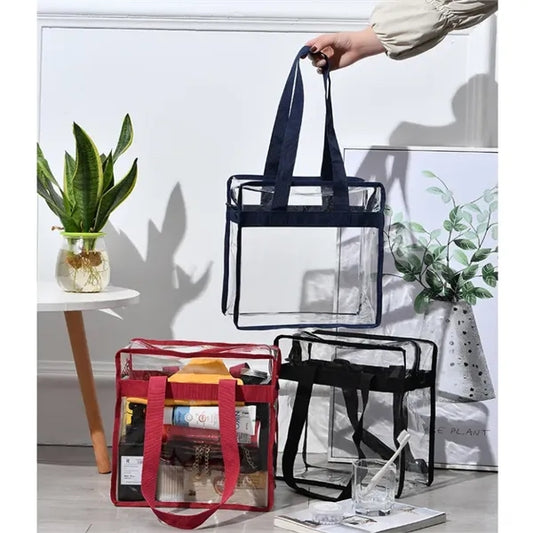 Transparent PVC Waterproof Travel Shopping Storage Tote Bag