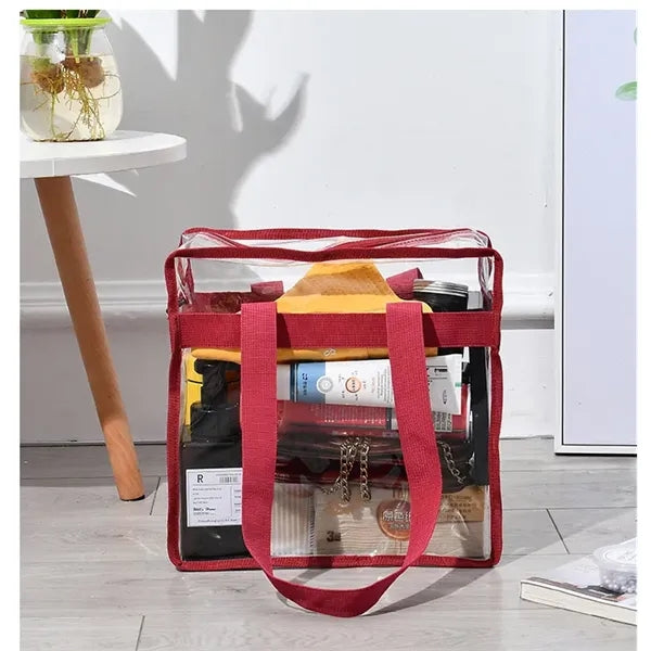 Transparent PVC Waterproof Travel Shopping Storage Tote Bag
