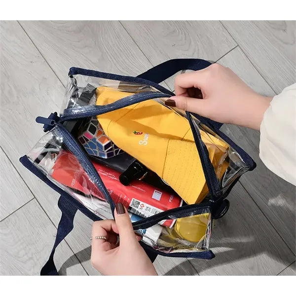 Transparent PVC Waterproof Travel Shopping Storage Tote Bag