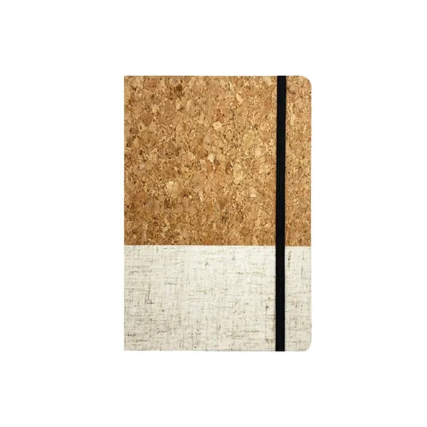A5 White/Black Combo Cork Cover Journal Notebook