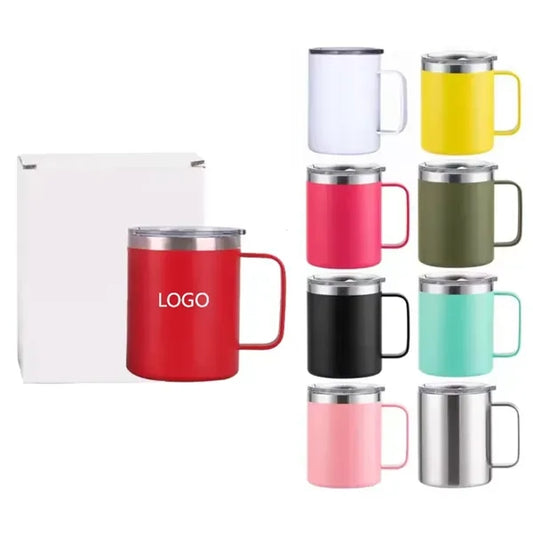 Stainless Steel Insulated Coffee Mug with Handle and Lid