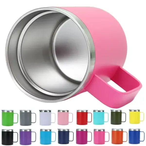 Stainless Steel Insulated Coffee Mug with Handle and Lid