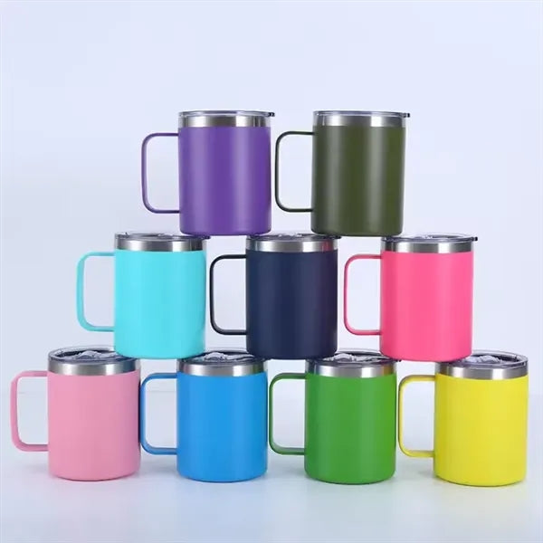 Stainless Steel Insulated Coffee Mug with Handle and Lid