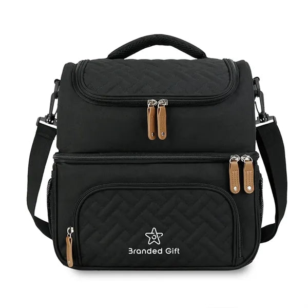 Dual Compartment Lunch Bag Tote with Shoulder Strap