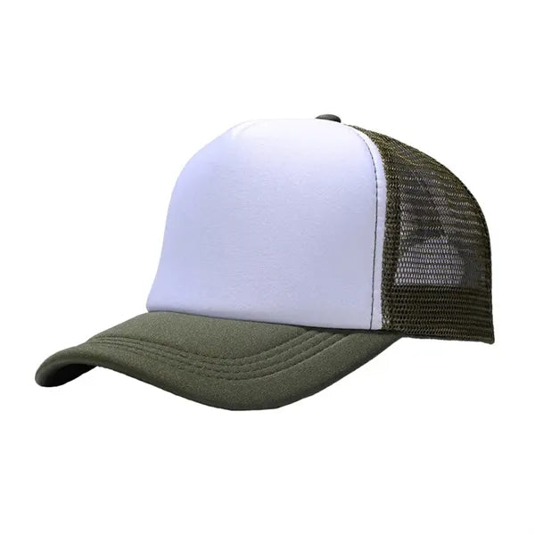 Two Tone Trucker Mesh Cap with Adjustable Snapback Strap