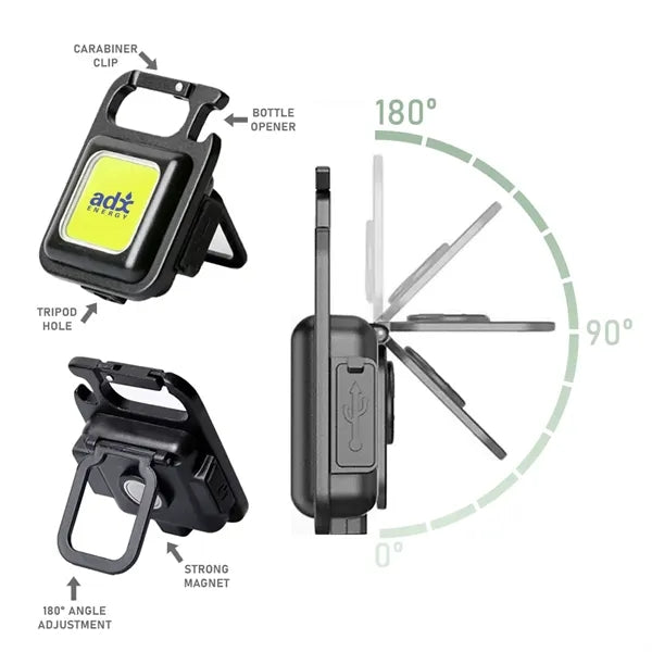 Aluminum IPX4 COB Multi-Function Flashlight