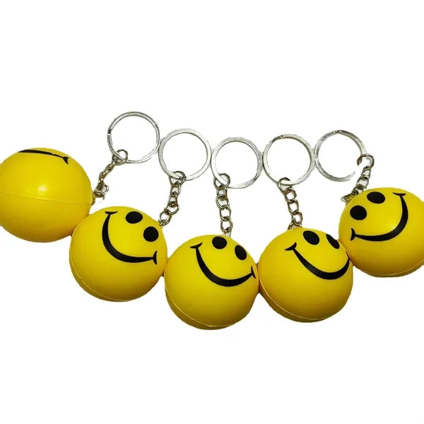 Volleyball/Star/Smile Face Stress Reliever Key Chain