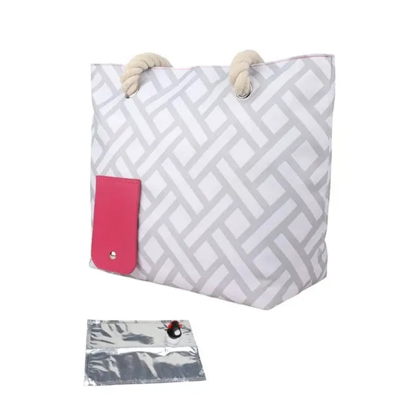 Beach Wine Tote Cooling Bag