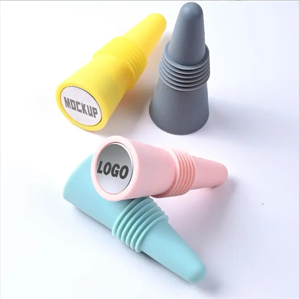 Silicone Wine Bottle Stopper With Metal Base
