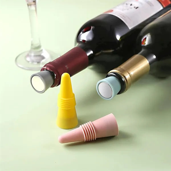 Silicone Wine Bottle Stopper With Metal Base