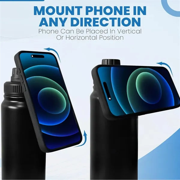 40 oz Stainless Steel Water Bottles W/ Magnetic Phone Holder